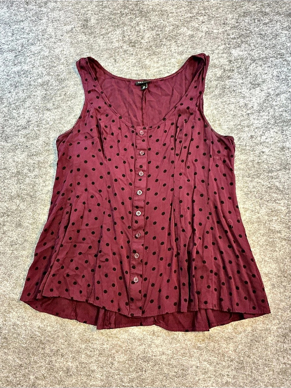 Torrid Polka Dot Button Front Tank in Purple Size 00
